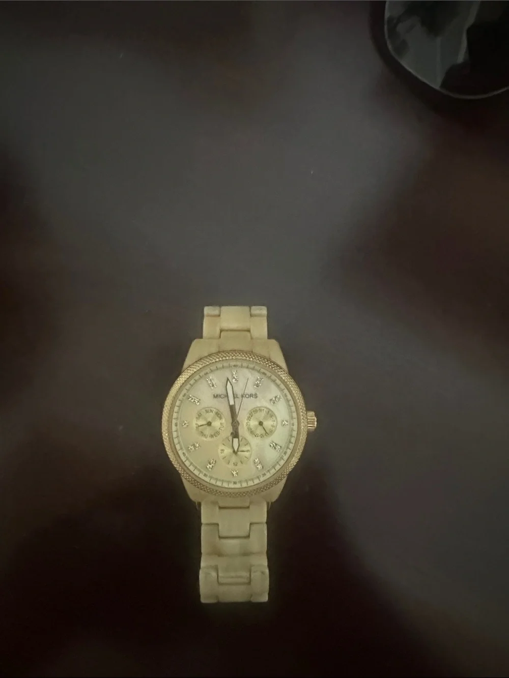 Michael Kors Gold and Cream Women's Bracelet Chronograph Watch